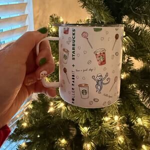 New Starbucks x Roller Rabbit Festive Monkey Mug Holiday Collab